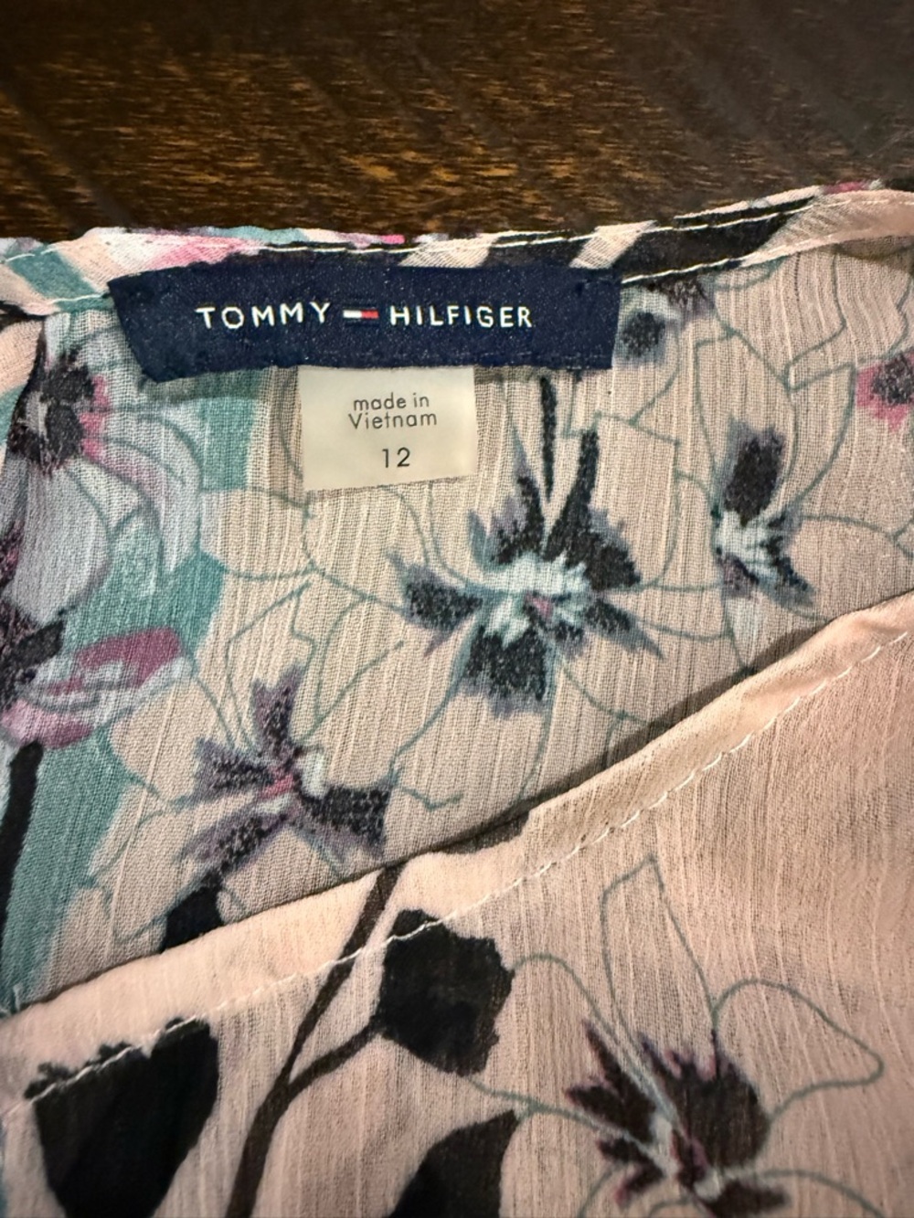 Tommy Hilfiger Pink Floral High Low Chiffon Midi Dress Size 12 - Picture 3 of 14